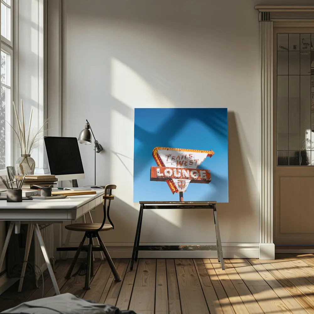 Trails West Lounge - Square Stretched Canvas, Poster or Fine Art Print I Heart Wall Art