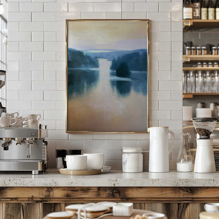 Tranquil Lake Reflections - Stretched Canvas Poster or Fine Art Print