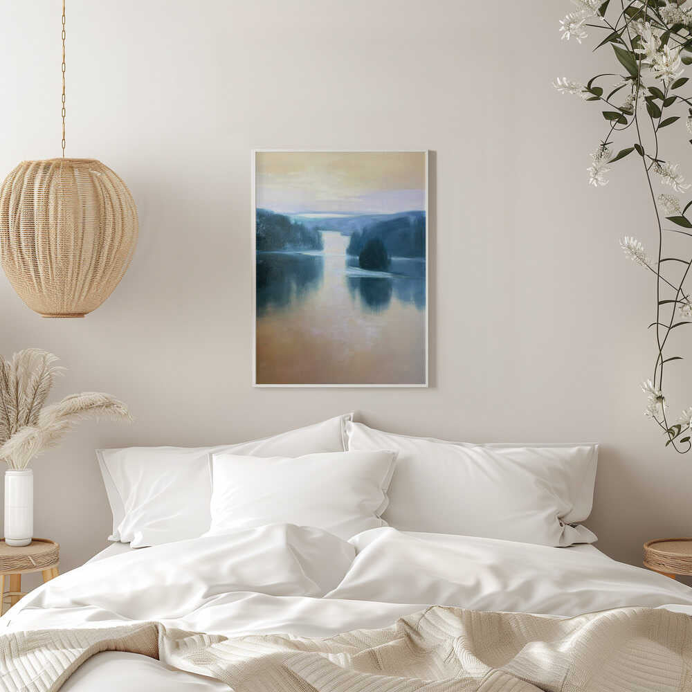 Tranquil Lake Reflections - Stretched Canvas Poster or Fine Art Print
