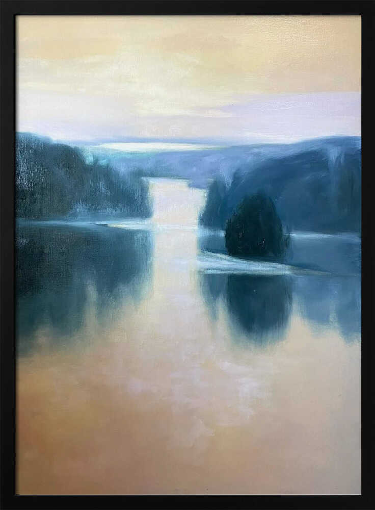 Tranquil Lake Reflections - Stretched Canvas Poster or Fine Art Print