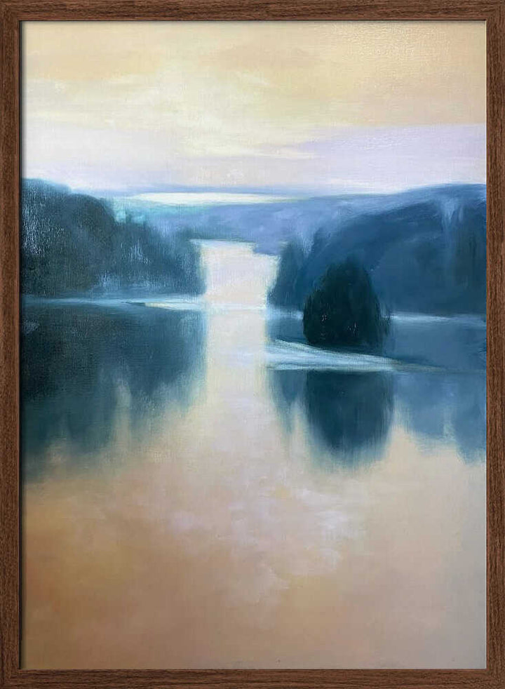 Tranquil Lake Reflections - Stretched Canvas Poster or Fine Art Print