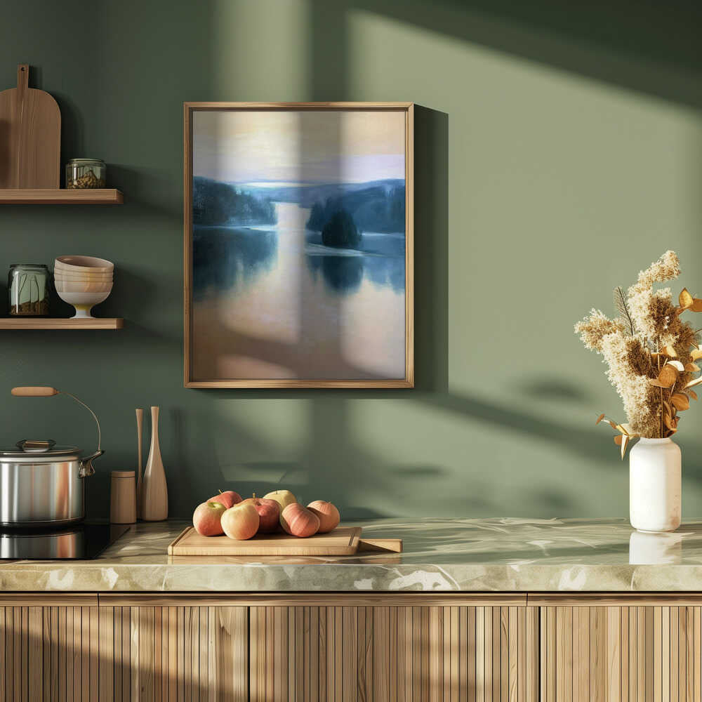 Tranquil Lake Reflections - Stretched Canvas Poster or Fine Art Print