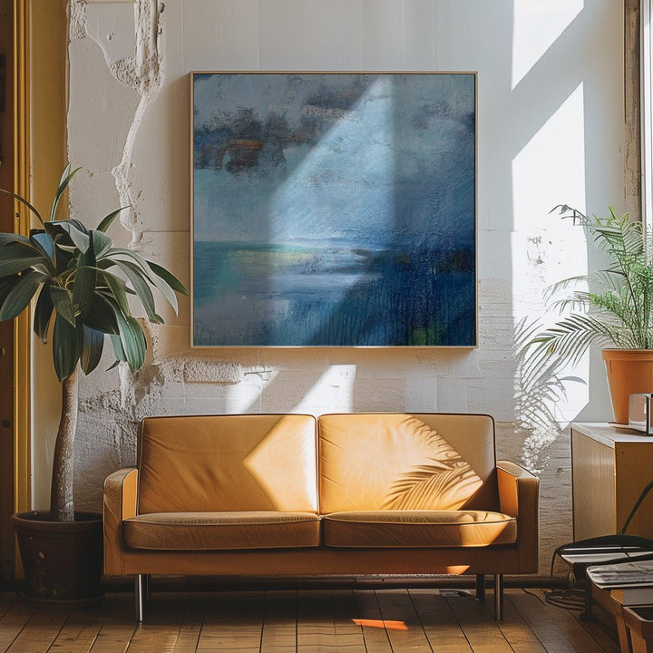 Tranquil seascape painting - Square Stretched Canvas, Poster or Fine Art Print - I Heart Wall Art - Poster Print, Canvas Print or Framed Art Print