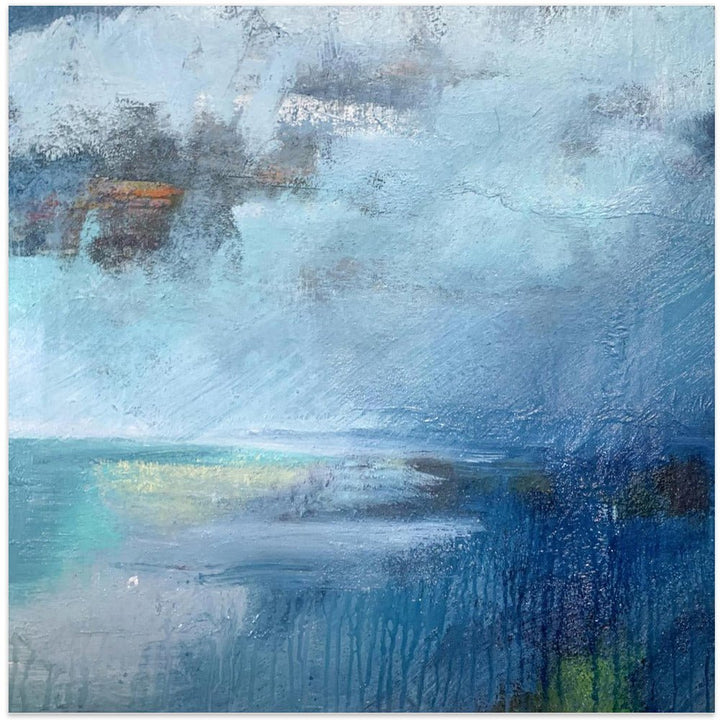 Tranquil seascape painting - Square Stretched Canvas, Poster or Fine Art Print - I Heart Wall Art - Poster Print, Canvas Print or Framed Art Print