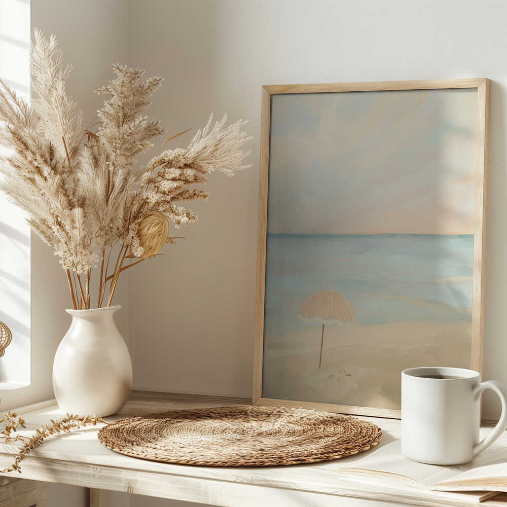 Tranquil Shoreline - Stretched Canvas Poster or Fine Art Print