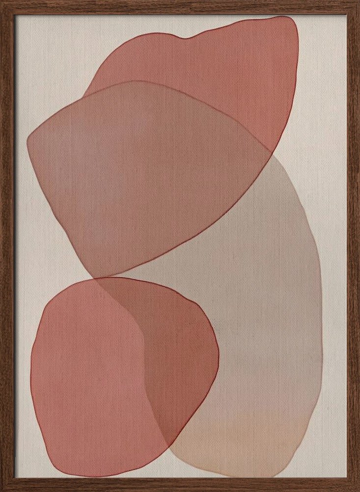 Translucent Shapes in Soft Pinks and Reds - Stretched Canvas, Poster or Fine Art Print - I Heart Wall Art - Poster Print, Canvas Print or Framed Art Print