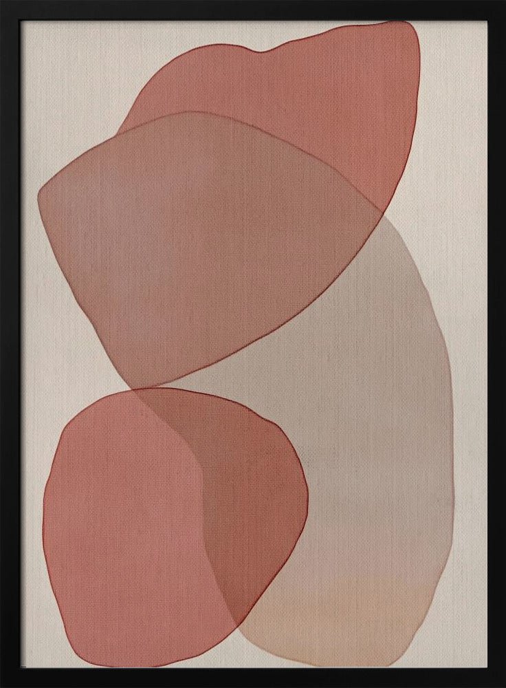 Translucent Shapes in Soft Pinks and Reds - Stretched Canvas, Poster or Fine Art Print - I Heart Wall Art - Poster Print, Canvas Print or Framed Art Print