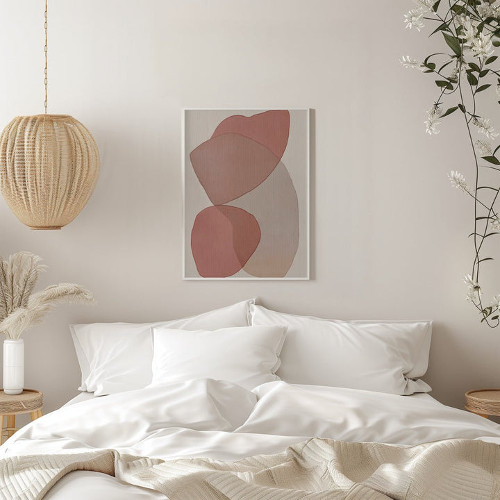 Translucent Shapes in Soft Pinks and Reds - Stretched Canvas, Poster or Fine Art Print - I Heart Wall Art - Poster Print, Canvas Print or Framed Art Print
