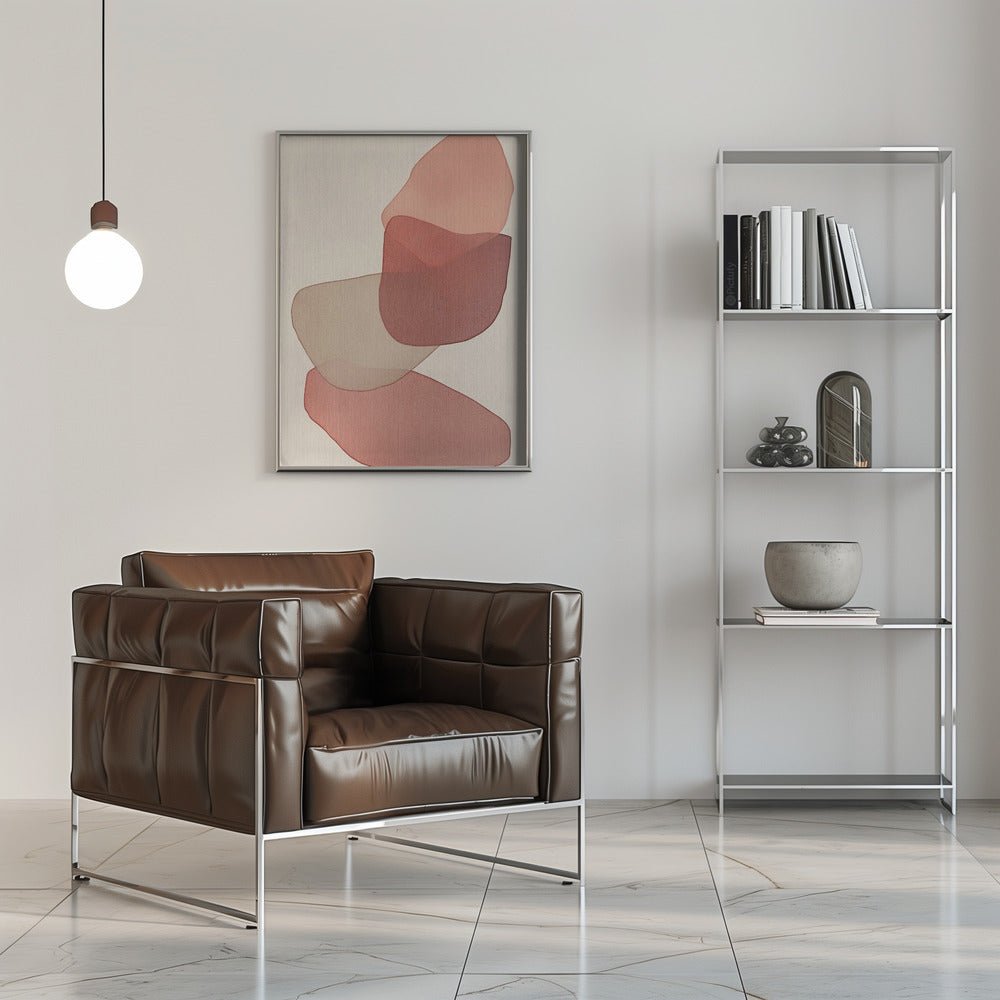 Translucent Shapes in Soft Pinks and Reds - Stretched Canvas, Poster or Fine Art Print - I Heart Wall Art - Poster Print, Canvas Print or Framed Art Print