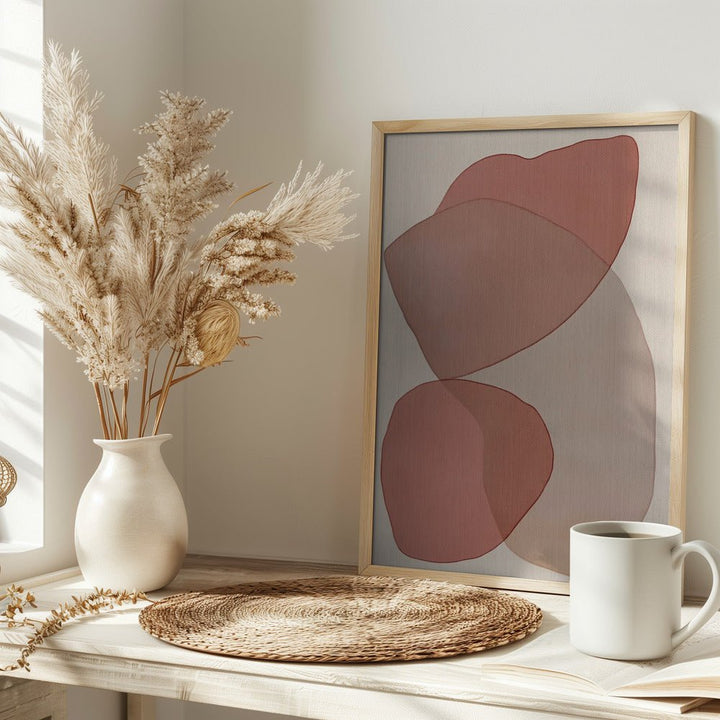 Translucent Shapes in Soft Pinks and Reds - Stretched Canvas, Poster or Fine Art Print - I Heart Wall Art - Poster Print, Canvas Print or Framed Art Print