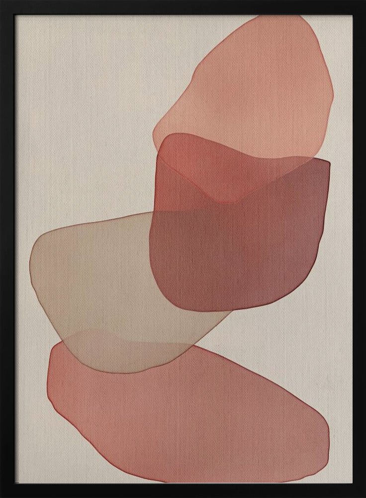 Translucent Shapes in Soft Pinks and Reds - Stretched Canvas, Poster or Fine Art Print - I Heart Wall Art - Poster Print, Canvas Print or Framed Art Print