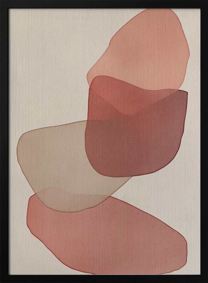 Translucent Shapes in Soft Pinks and Reds - Stretched Canvas, Poster or Fine Art Print - I Heart Wall Art - Poster Print, Canvas Print or Framed Art Print