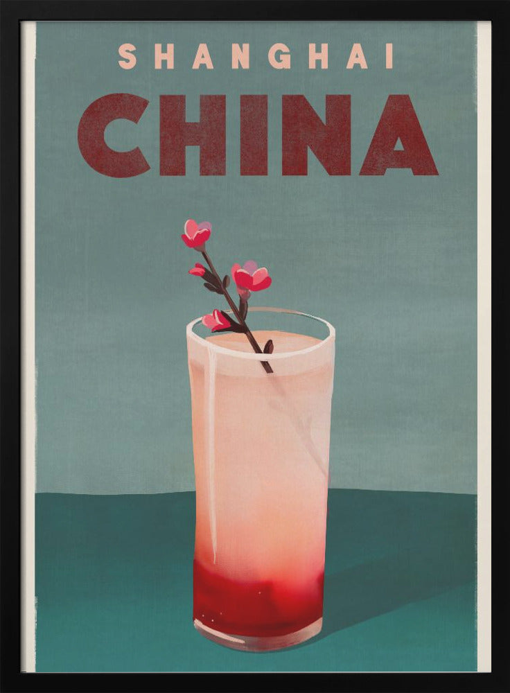 Travel Poster Cocktail Shanghai China - Stretched Canvas, Poster or Fine Art Print I Heart Wall Art