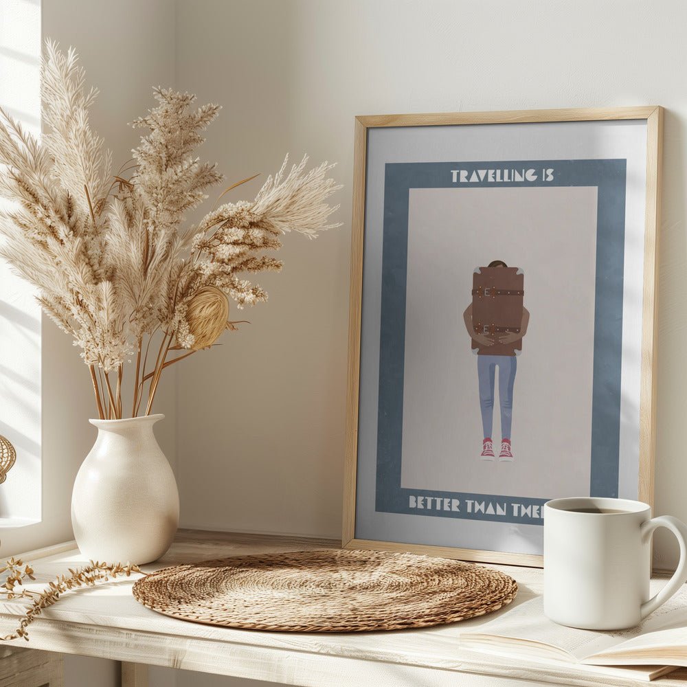 Travelling is better than therapy - Stretched Canvas, Poster or Fine Art Print - I Heart Wall Art - Poster Print, Canvas Print or Framed Art Print