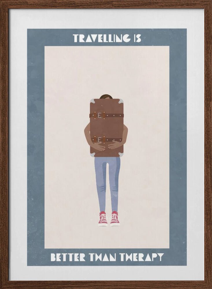 Travelling is better than therapy - Stretched Canvas, Poster or Fine Art Print - I Heart Wall Art - Poster Print, Canvas Print or Framed Art Print