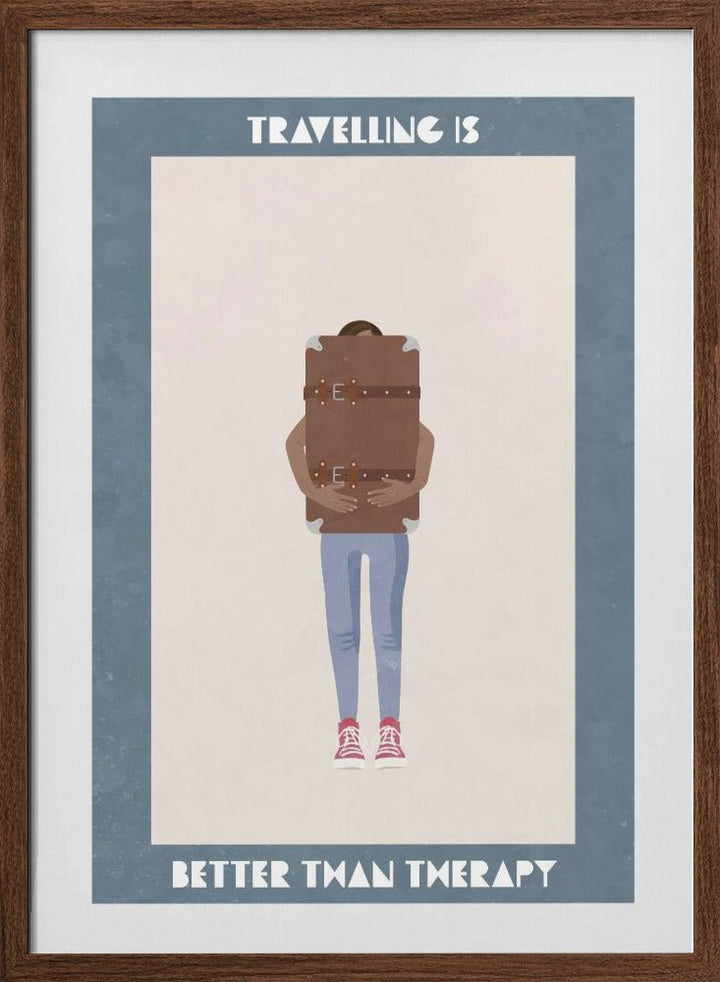 Travelling is better than therapy - Stretched Canvas, Poster or Fine Art Print - I Heart Wall Art - Poster Print, Canvas Print or Framed Art Print