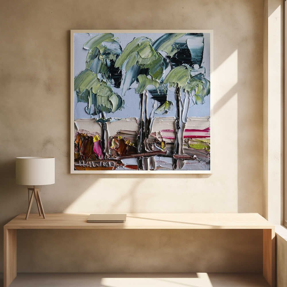 Textured Tree Landscape - Square Stretched Canvas, Poster or Fine Art Print by Angela Hawkey - I Heart Wall Art - Poster Print, Canvas Print or Framed Art Print