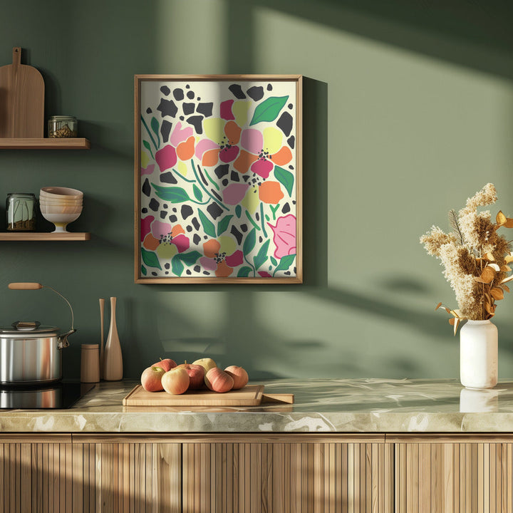 Tropical Garden Dots - Stretched Canvas, Poster or Fine Art Print I Heart Wall Art