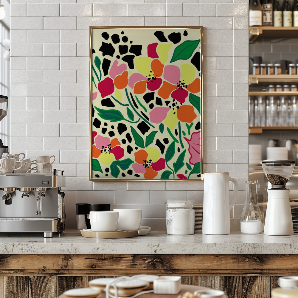 Tropical Garden Dots - Stretched Canvas, Poster or Fine Art Print I Heart Wall Art