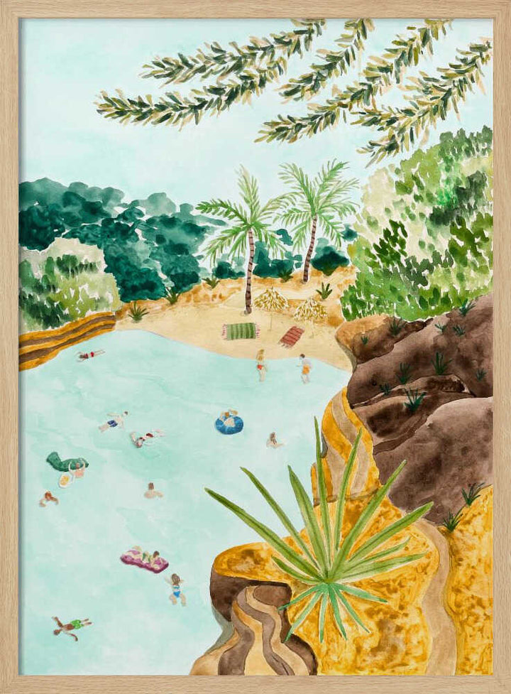 Tropical Lagoon Oasis - Stretched Canvas, Poster or Fine Art Print - I Heart Wall Art - Poster Print, Canvas Print or Framed Art Print