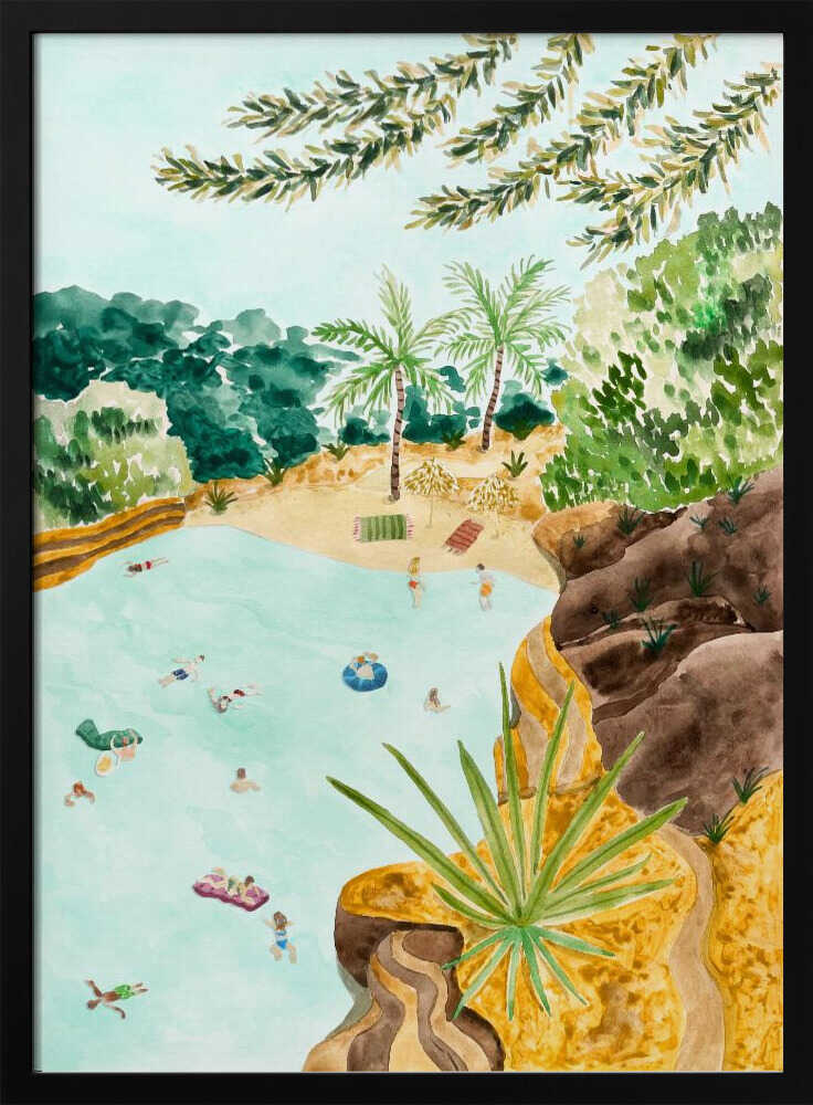 Tropical Lagoon Oasis - Stretched Canvas, Poster or Fine Art Print - I Heart Wall Art - Poster Print, Canvas Print or Framed Art Print