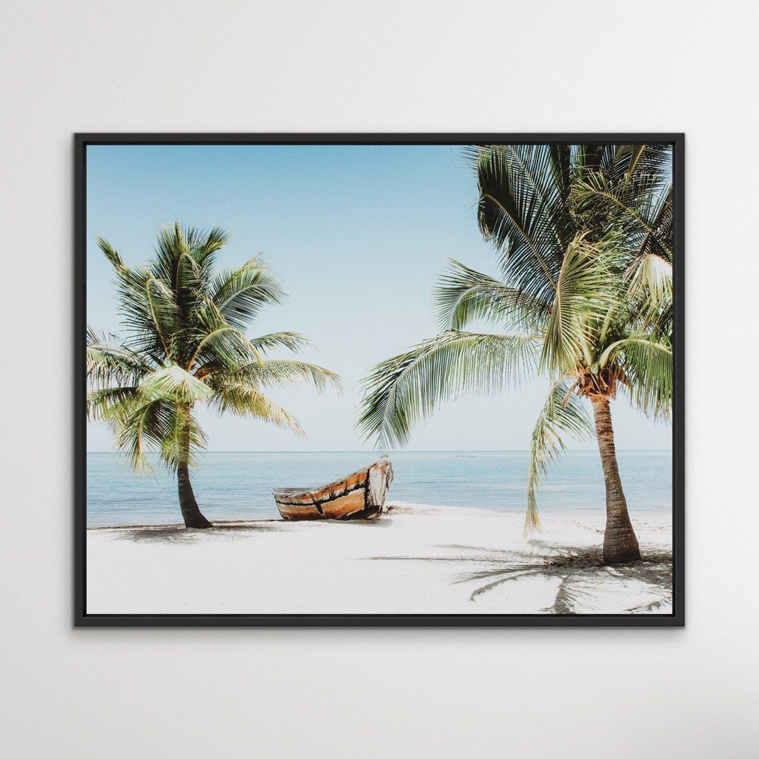 Tropical Shore - Island Palm Tree Beach Photographic Print - I Heart Wall Art