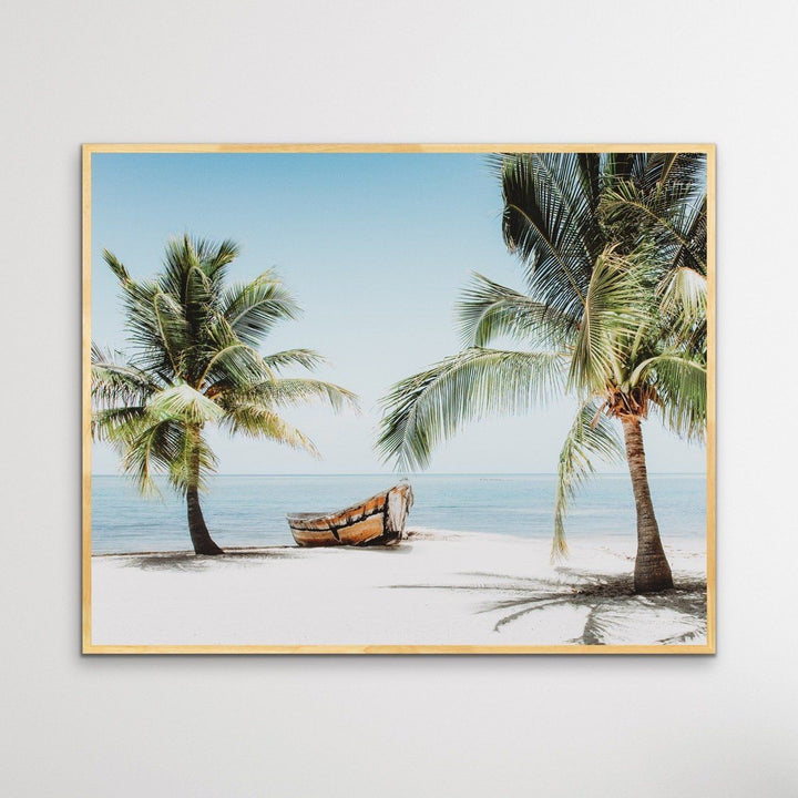 Tropical Shore - Island Palm Tree Beach Photographic Print - I Heart Wall Art