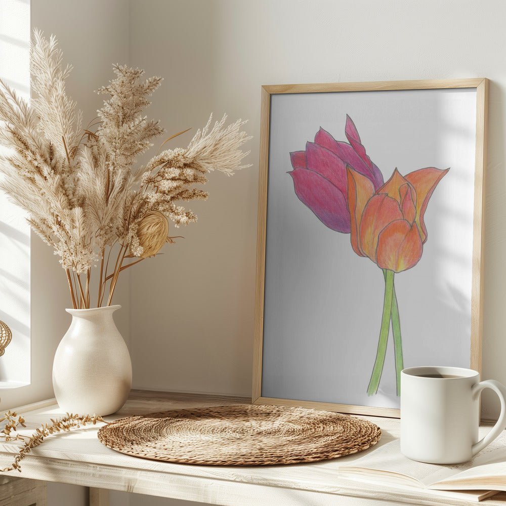 Tulpaner - Stretched Canvas, Poster or Fine Art Print - I Heart Wall Art - Poster Print, Canvas Print or Framed Art Print