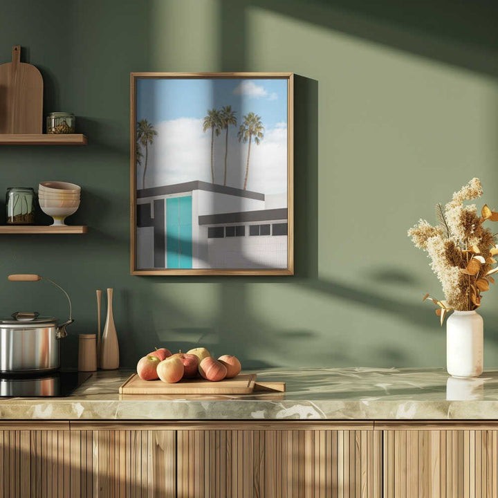 Turquoise Blue Doors on a Modern Home - Stretched Canvas, Poster or Fine Art Print - I Heart Wall Art - Poster Print, Canvas Print or Framed Art Print