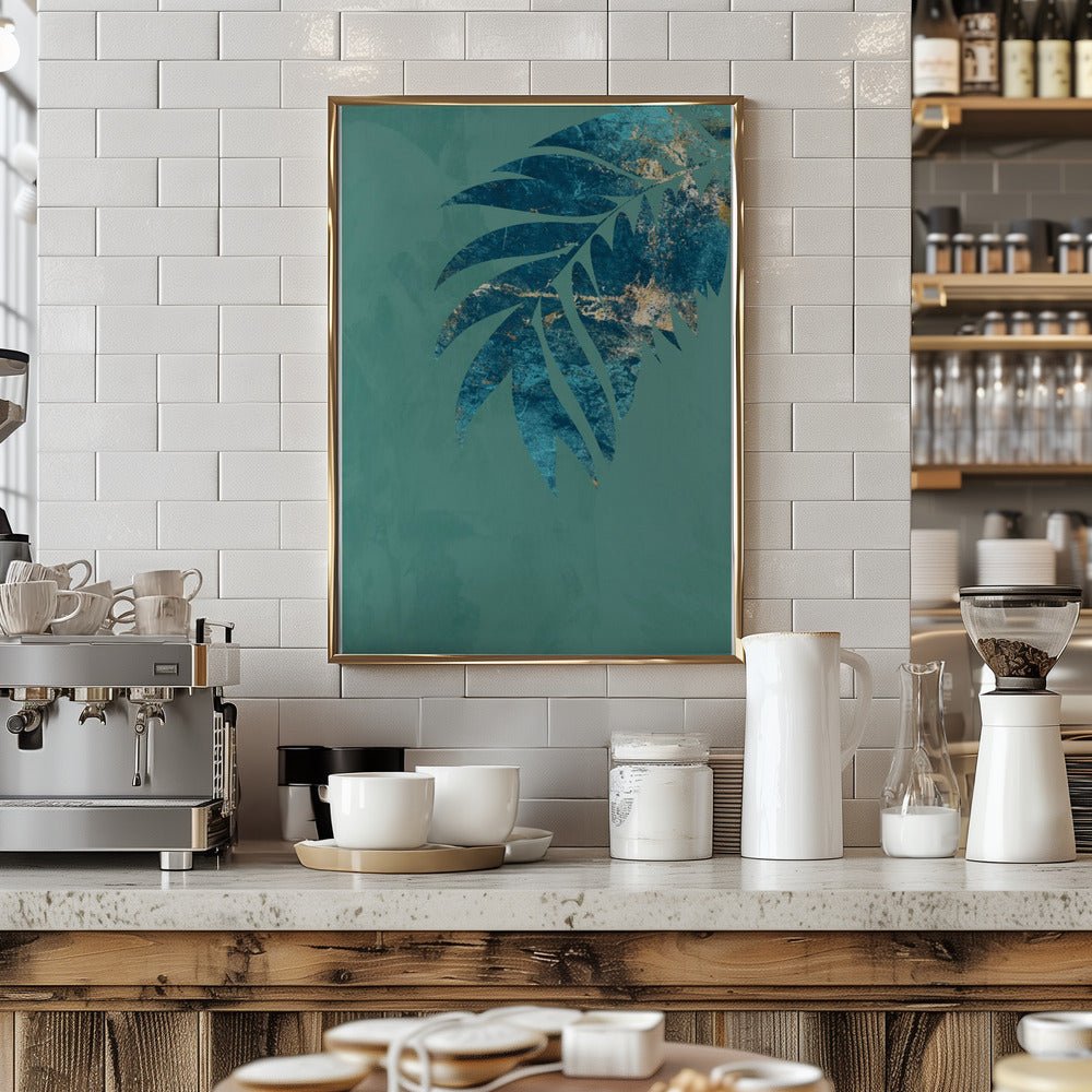 Turquoise palm - Stretched Canvas, Poster or Fine Art Print - I Heart Wall Art - Poster Print, Canvas Print or Framed Art Print
