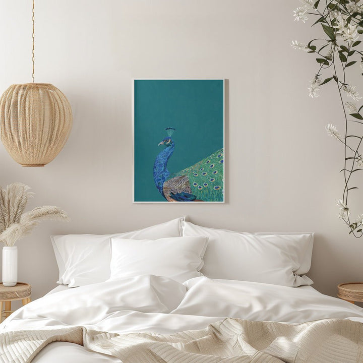 Turquoise peacock - Stretched Canvas, Poster or Fine Art Print - I Heart Wall Art - Poster Print, Canvas Print or Framed Art Print
