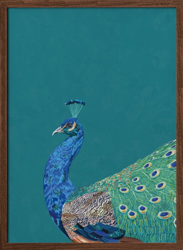 Turquoise peacock - Stretched Canvas, Poster or Fine Art Print - I Heart Wall Art - Poster Print, Canvas Print or Framed Art Print