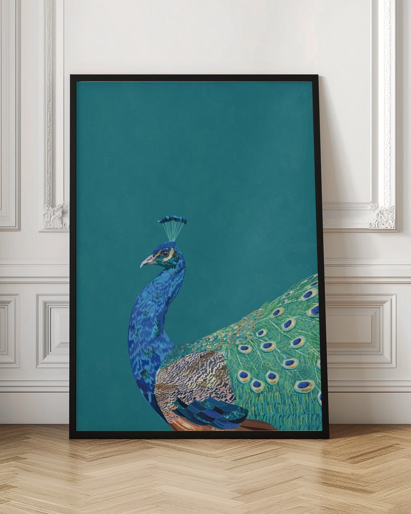 Turquoise peacock - Stretched Canvas, Poster or Fine Art Print - I Heart Wall Art - Poster Print, Canvas Print or Framed Art Print