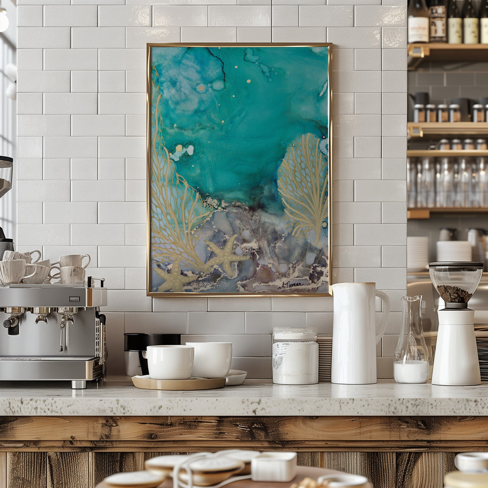 Turquoise Waters No2 - Stretched Canvas, Poster or Fine Art Print I Heart Wall Art