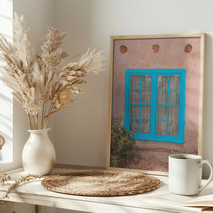 Turquoise Window - Taos, New Mexico - Stretched Canvas, Poster or Fine Art Print - I Heart Wall Art - Poster Print, Canvas Print or Framed Art Print