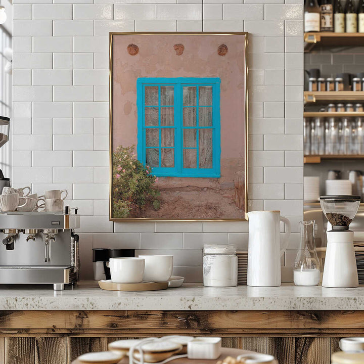 Turquoise Window - Taos, New Mexico - Stretched Canvas, Poster or Fine Art Print - I Heart Wall Art - Poster Print, Canvas Print or Framed Art Print
