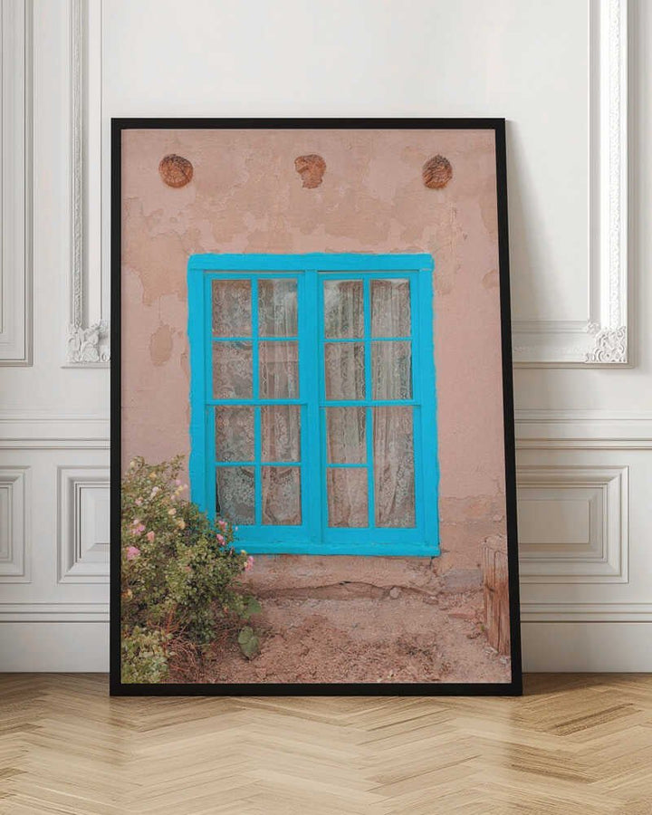 Turquoise Window - Taos, New Mexico - Stretched Canvas, Poster or Fine Art Print - I Heart Wall Art - Poster Print, Canvas Print or Framed Art Print