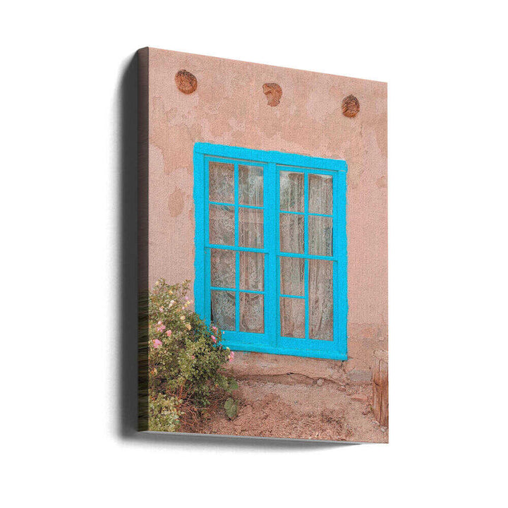 Turquoise Window - Taos, New Mexico - Stretched Canvas, Poster or Fine Art Print - I Heart Wall Art - Poster Print, Canvas Print or Framed Art Print