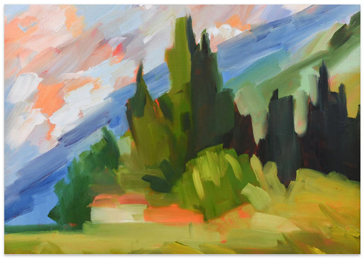 Tuscan Mountainside - Stretched Canvas, Poster or Fine Art Print I Heart Wall Art
