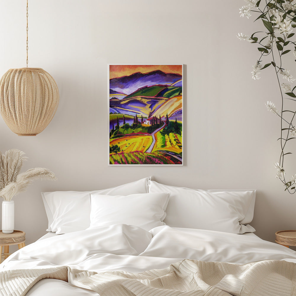 Tuscan Vineyard - Stretched Canvas, Poster or Fine Art Print I Heart Wall Art