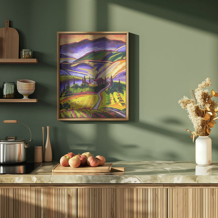 Tuscan Vineyard - Stretched Canvas, Poster or Fine Art Print I Heart Wall Art