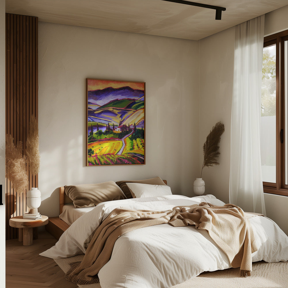 Tuscan Vineyard - Stretched Canvas, Poster or Fine Art Print I Heart Wall Art