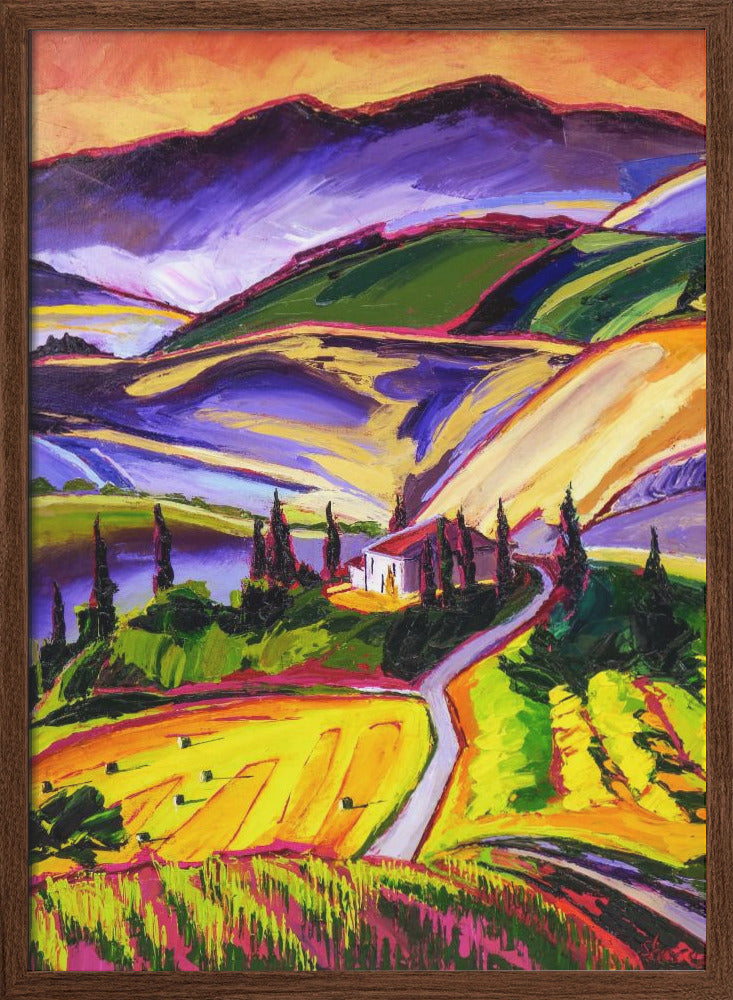 Tuscan Vineyard - Stretched Canvas, Poster or Fine Art Print I Heart Wall Art