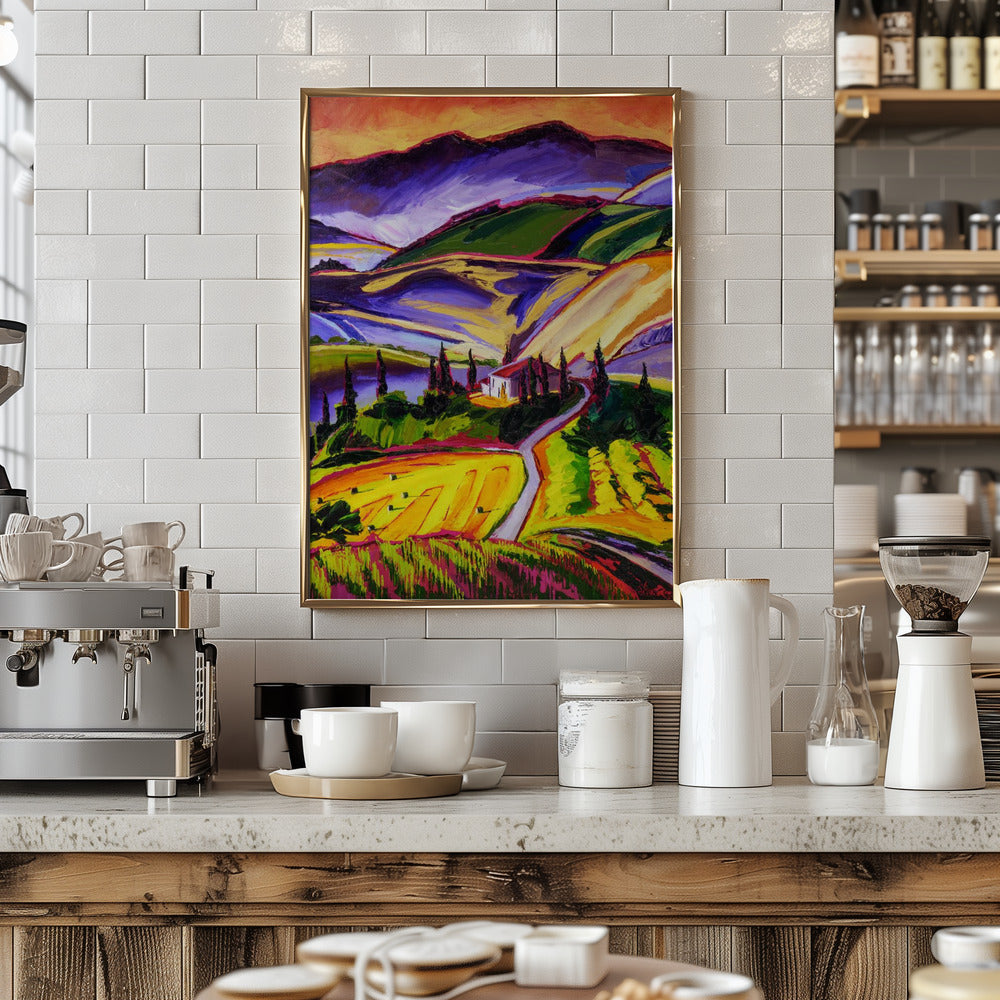 Tuscan Vineyard - Stretched Canvas, Poster or Fine Art Print I Heart Wall Art