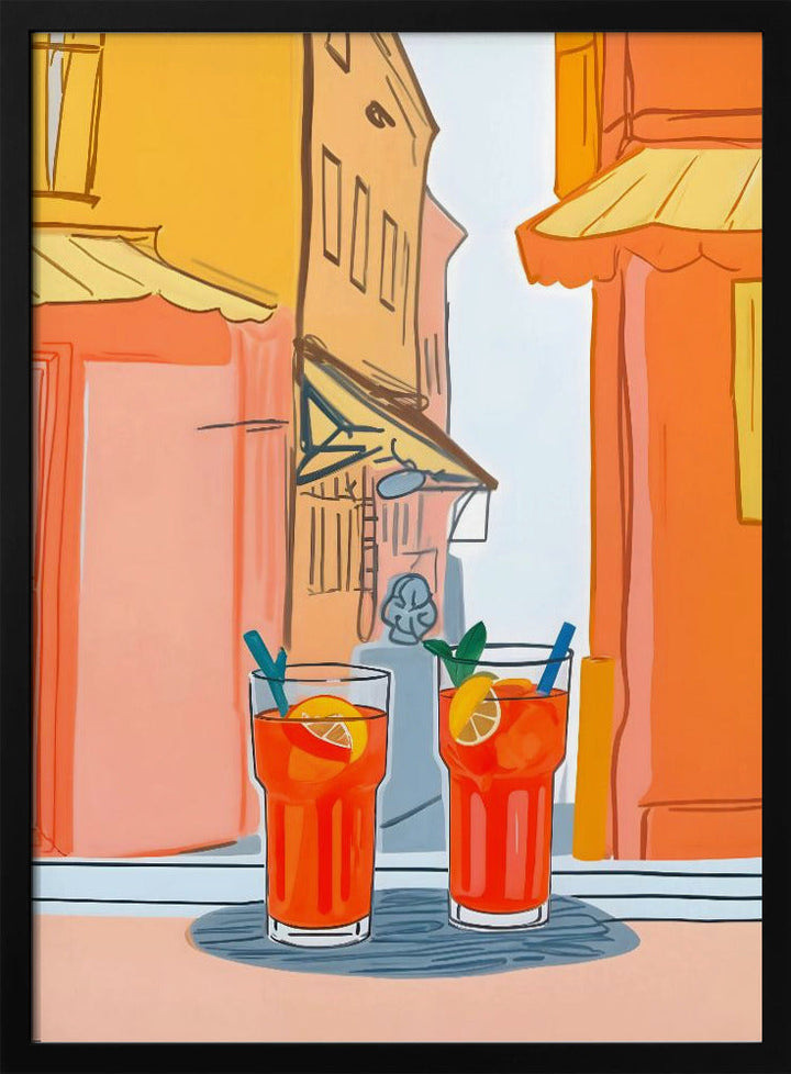 Two Aperols Please! - Stretched Canvas, Poster or Fine Art Print I Heart Wall Art