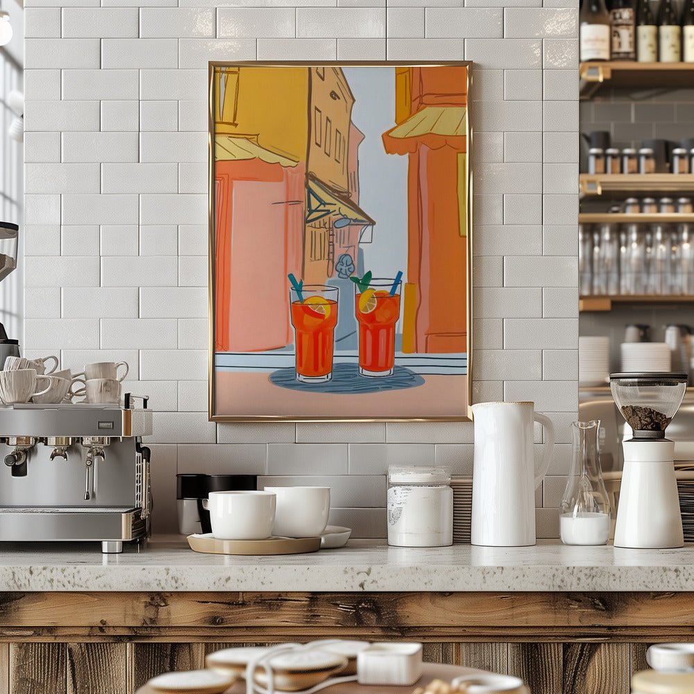 Two Aperols Please! - Stretched Canvas, Poster or Fine Art Print I Heart Wall Art
