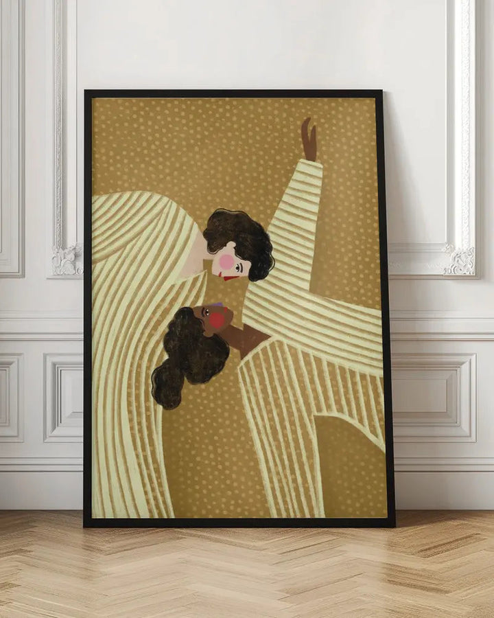 Two Ladies With Stripes - Stretched Canvas, Poster or Fine Art Print I Heart Wall Art