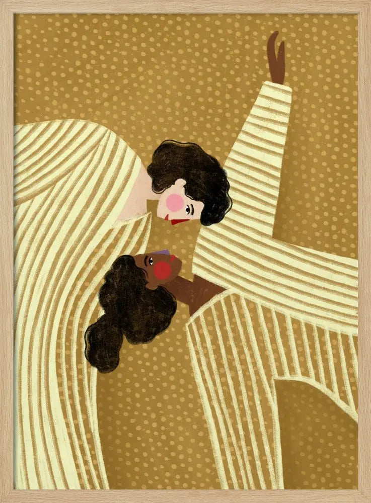 Two Ladies With Stripes - Stretched Canvas, Poster or Fine Art Print I Heart Wall Art