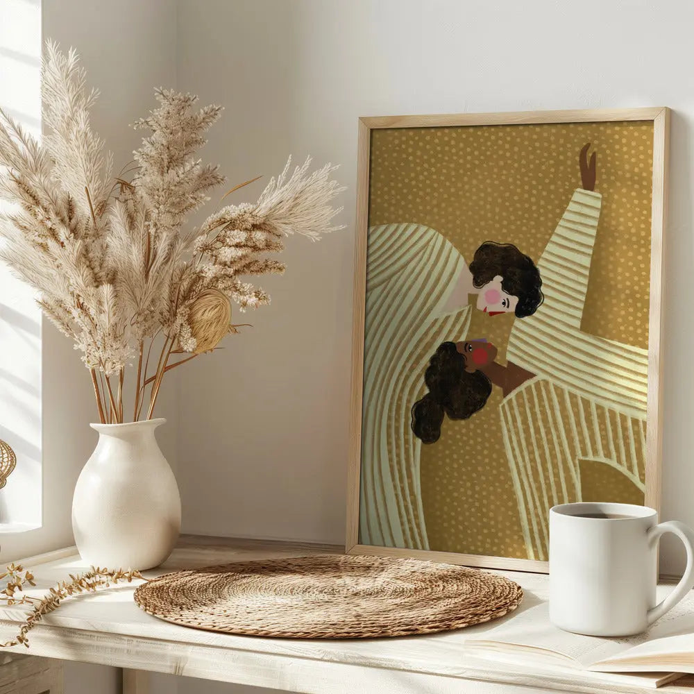 Two Ladies With Stripes - Stretched Canvas, Poster or Fine Art Print I Heart Wall Art