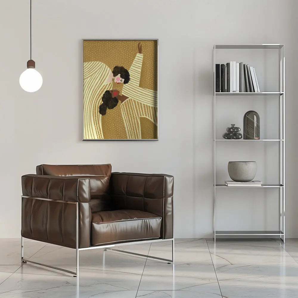 Two Ladies With Stripes - Stretched Canvas, Poster or Fine Art Print I Heart Wall Art